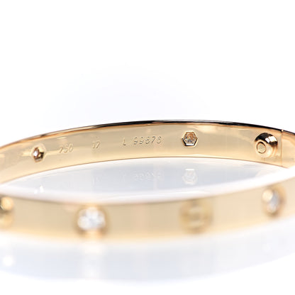 Cartier 18K Yellow Gold 6 Diamond LOVE Bracelet 17 6 of 7