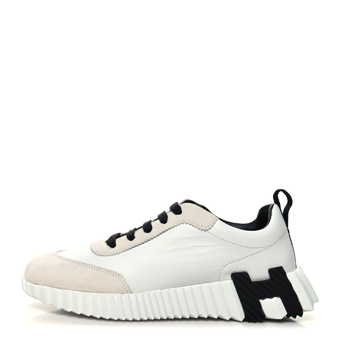 Goatskin Suede Goatskin Bouncing Sneakers 37 White Black