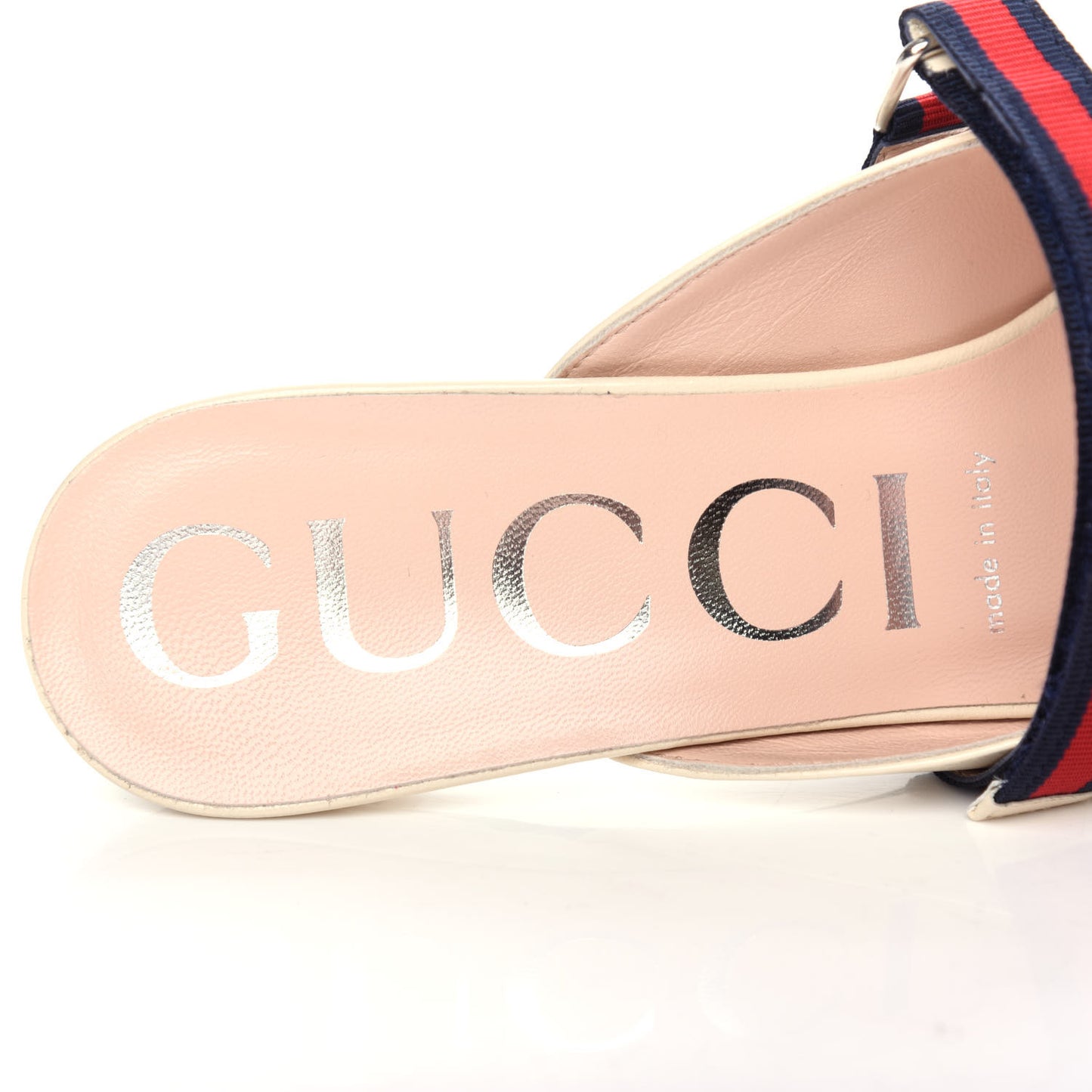 Malaga Kid Sylvie Web Cross Strap Mid-Heel Slides 39 Vintage White