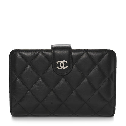 Chanel Lambskin Quilted Zipped Pocket Wallet Black 1 of 8