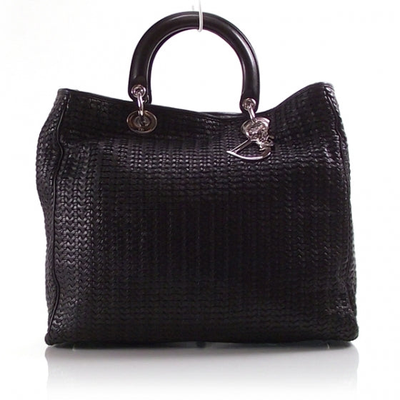 Christian Dior Leather Woven Dior Charm Tote 1 of 11