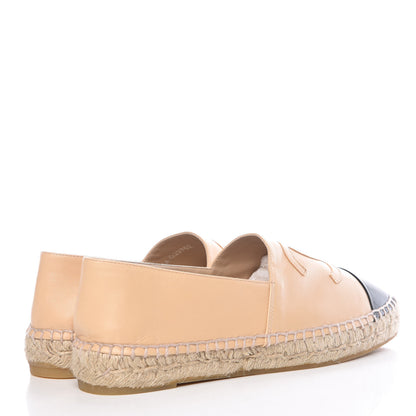 Chanel Lambskin CC Espadrilles 39 Beige Black 4 of 10