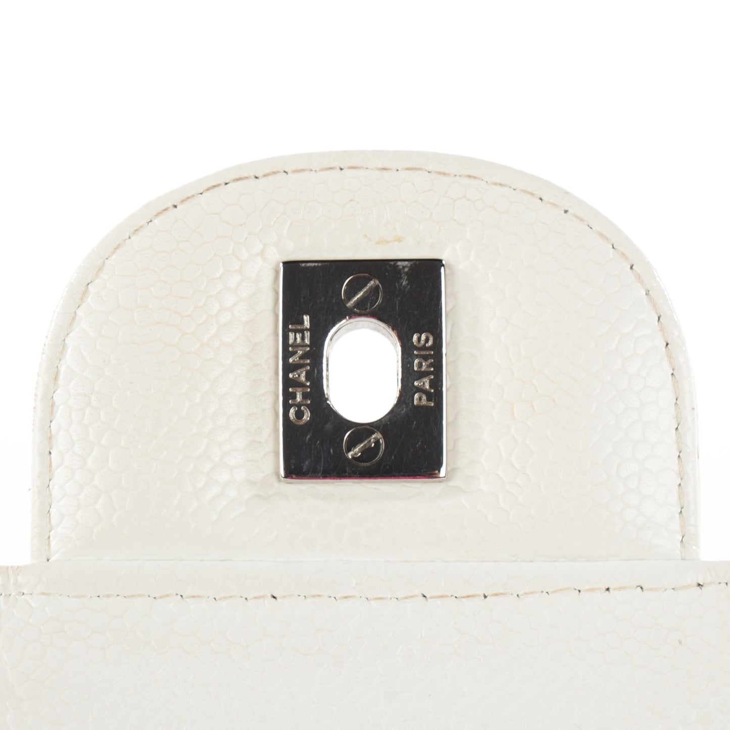 Caviar Quilted Jumbo Single Flap White