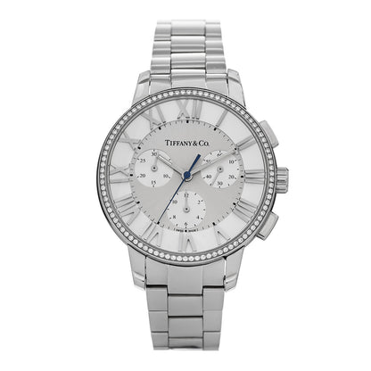 Tiffany Stainless Steel Diamond Bezel 36mm Atlas Dome Chronograph Quartz Watch 1 of 5