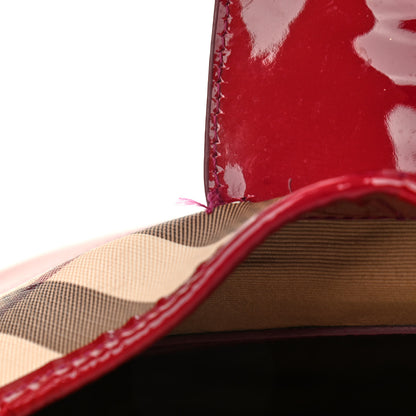 Burberry Patent Nova Check Brook Hobo Military Red 13 of 13