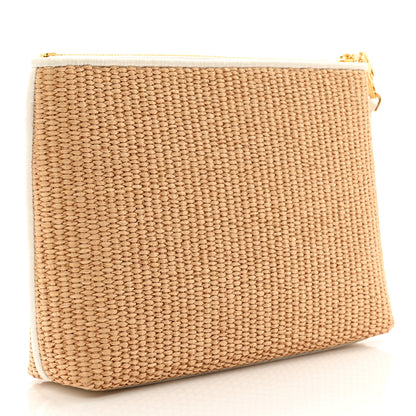 Givenchy Raffia Large G-Pouch Wristlet Natural 3 of 7