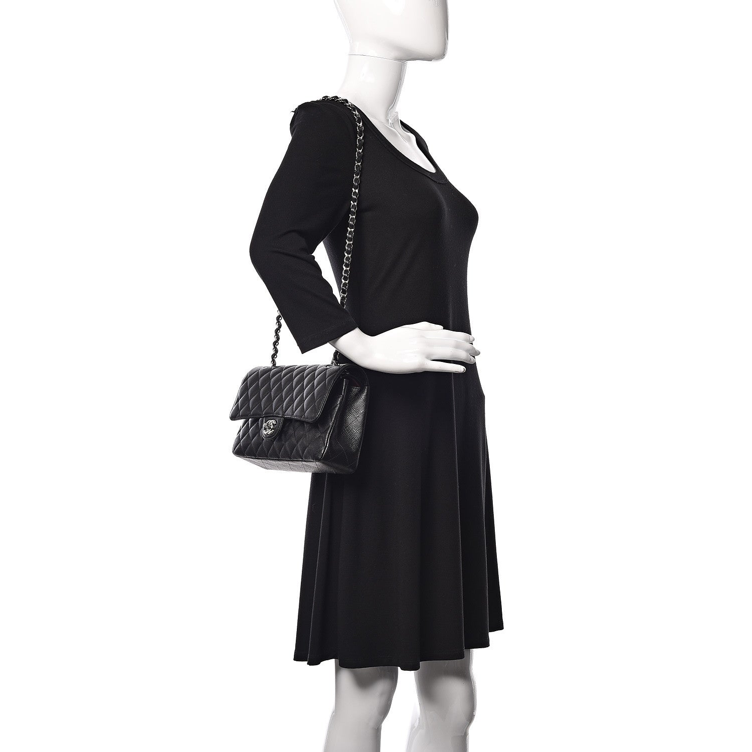 Chanel Caviar Quilted Medium Double Flap Black 2 of 13