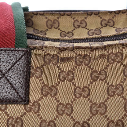 Gucci GG Monogram Medium Web Handle Bucket Tote Dark Brown 24 of 26