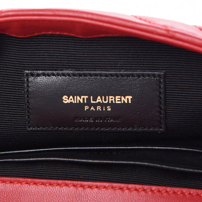 Saint Laurent Calfskin Matelasse Chevron Classic Monogram Baby Chain Bag Red 7 of 10