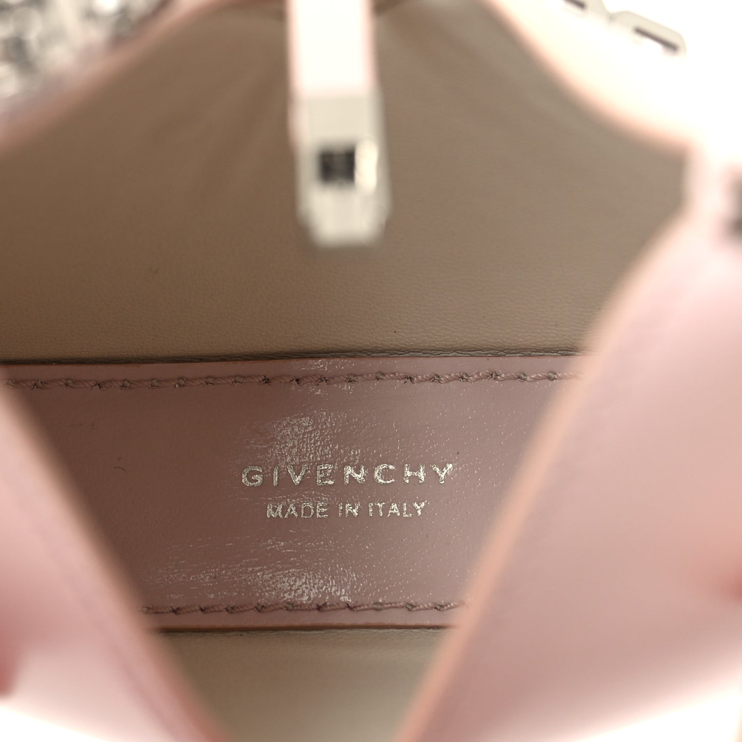Box Calfskin Micro Cut Out Shoulder Bag Light Pink