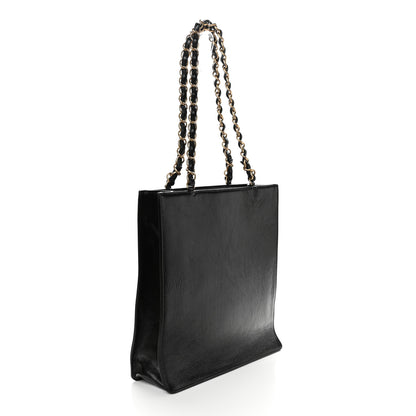 Chanel Shiny Aged Calfskin North South Shopping Bag Black 3 of 10