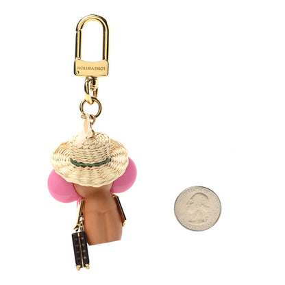 Louis Vuitton Resin Wood Vivienne Explorer Bag Charm Key Holder Rose Pink 2 of 4