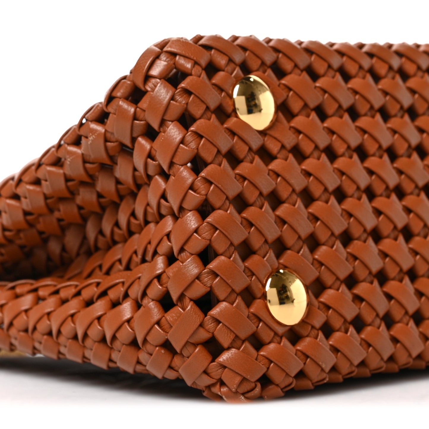Nappa Woven Mini Peekaboo Iconic Satchel Cuoio