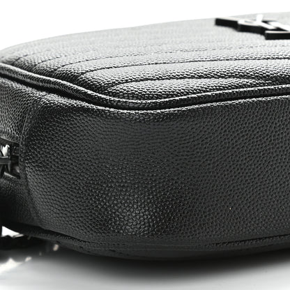 Saint Laurent Grain De Poudre Matelasse Monogram Mini Lou Camera Bag Black 7 of 8