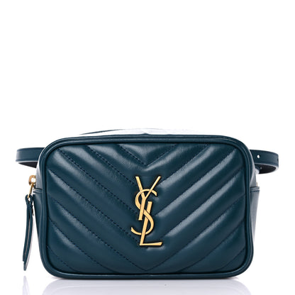 Saint Laurent Calfskin Matelasse Monogram Lou Belt Bag Blue 3 of 9