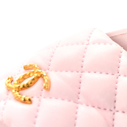Chanel Lambskin Quilted Textured CC Mules 40.5 Light Pink 10 of 12