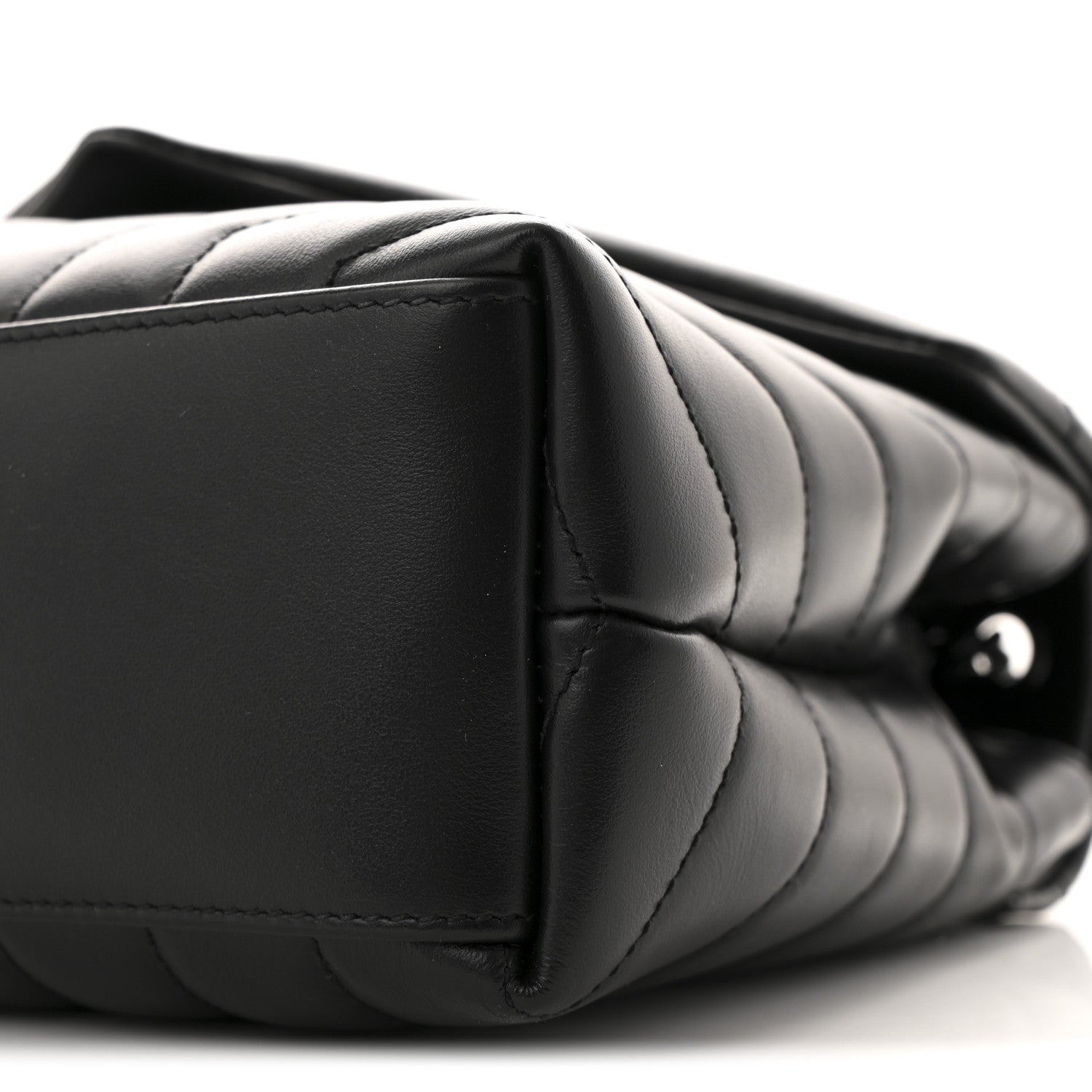 Saint Laurent Calfskin Y Quilted Monogram Monochrome Small Loulou Chain Satchel Black 11 of 13