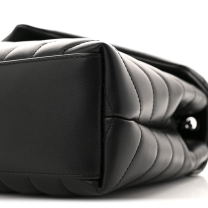 Saint Laurent Calfskin Y Quilted Monogram Monochrome Small Loulou Chain Satchel Black 11 of 13