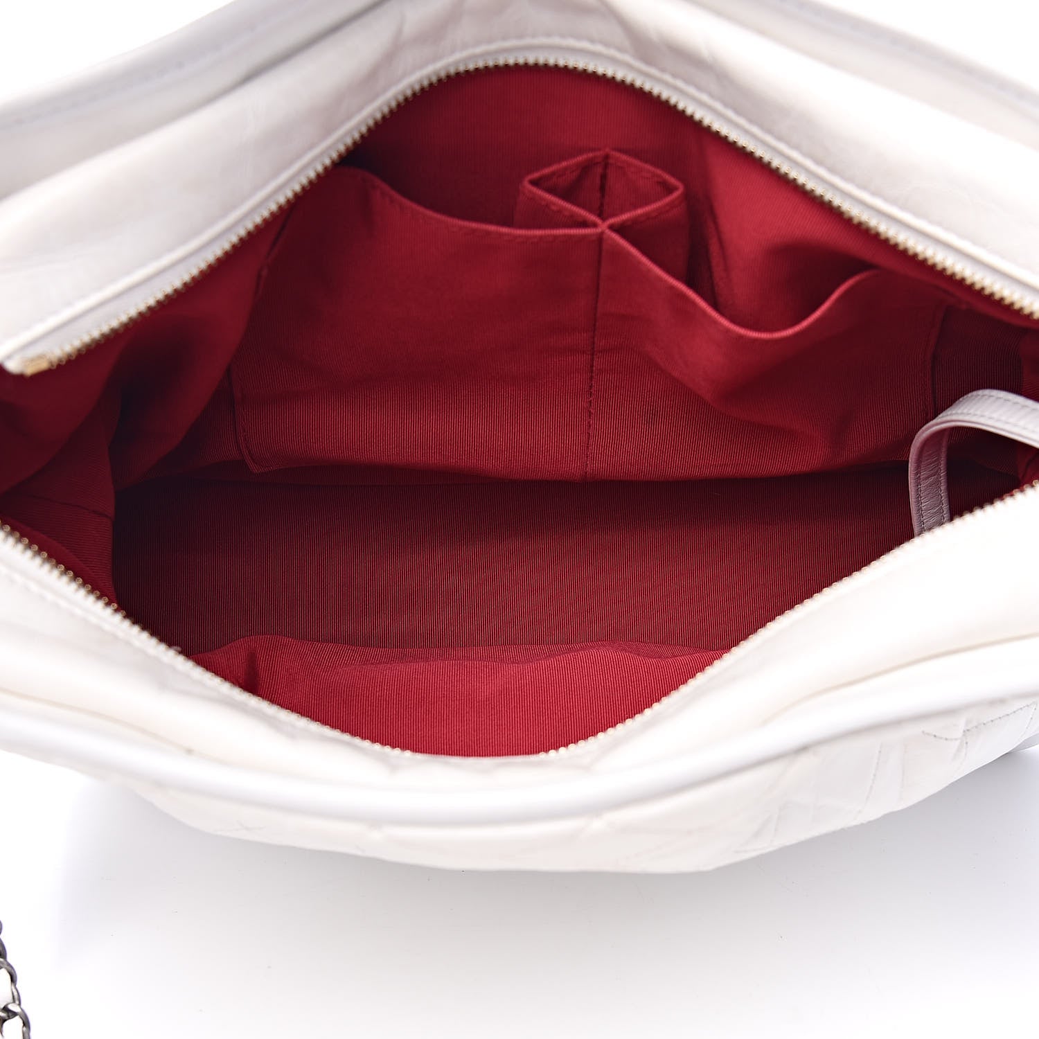 Chanel Aged Calfskin Quilted Large Gabrielle Hobo White 5 of 12