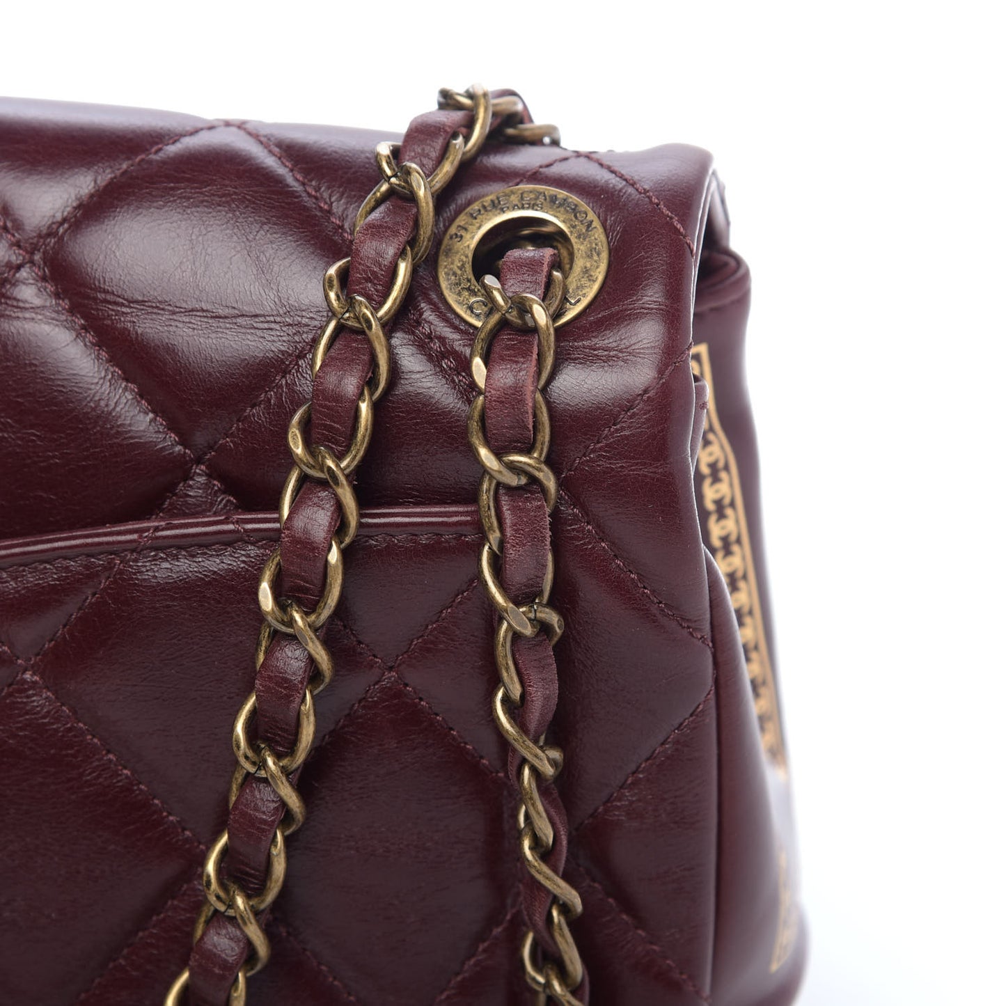 Hot Stamping Calfskin Tale Of Salzburg Flap Burgundy