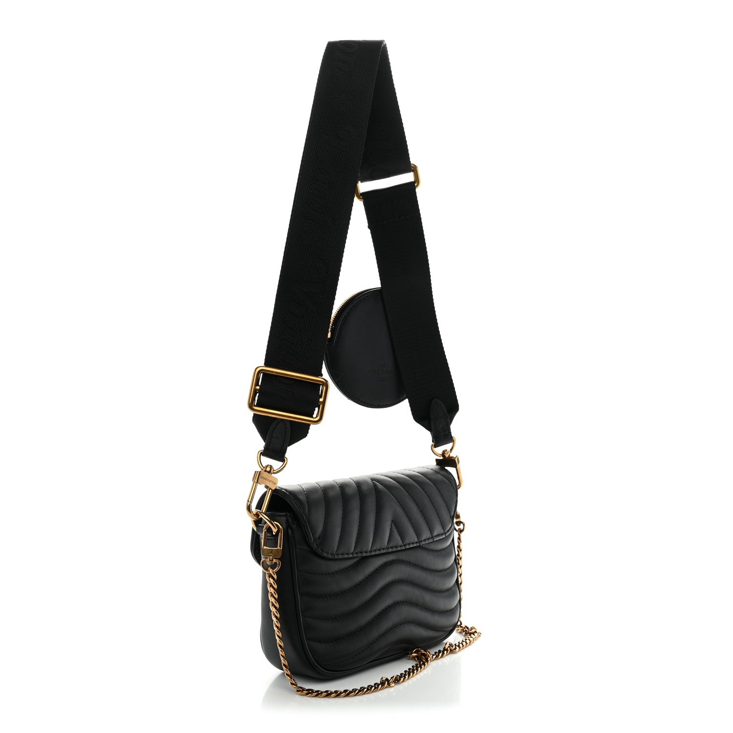 Louis Vuitton Calfskin New Wave Multi Pochette Black 3 of 9