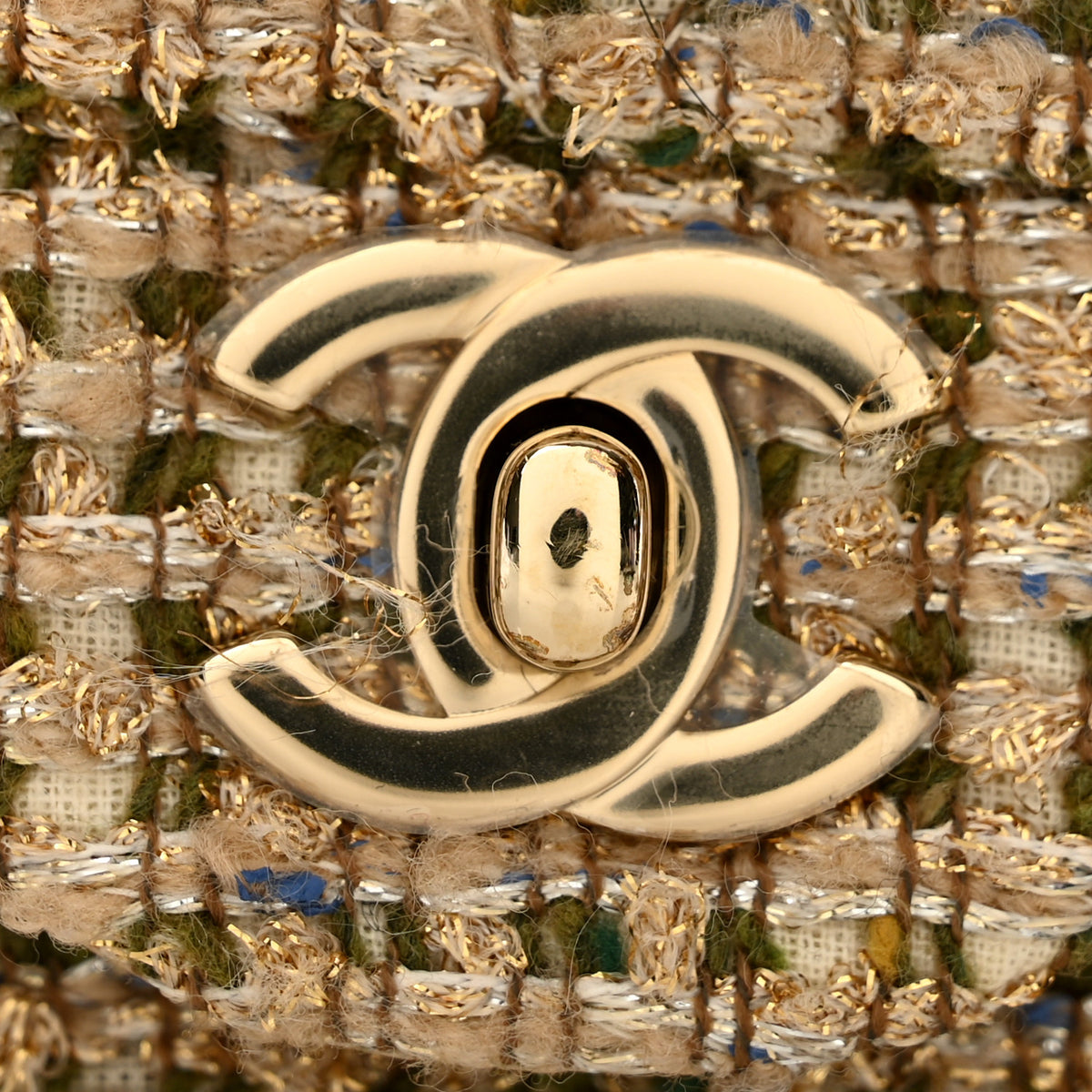 Chanel Tweed Quilted Mini Rectangular Flap Beige 12 of 12