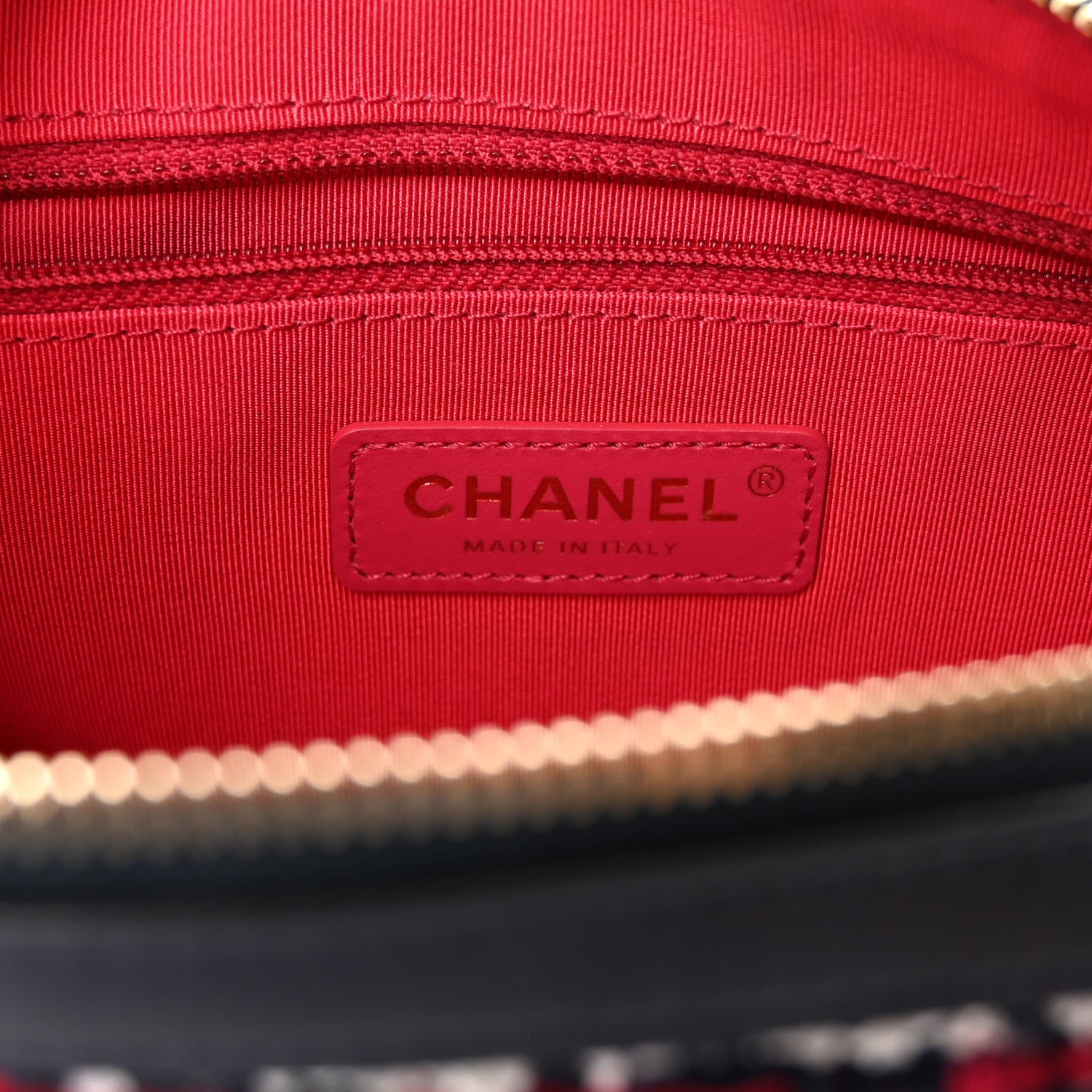 Chanel Tweed Calfskin Signe Bowling Bag Navy Multicolor 6 of 10