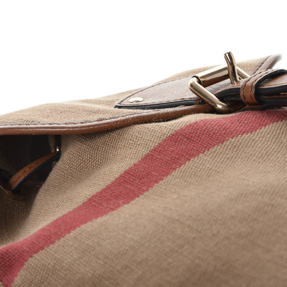 Burberry Overdyed Canvas Mega Check Medium Chiltern Backpack Tan 9 of 13