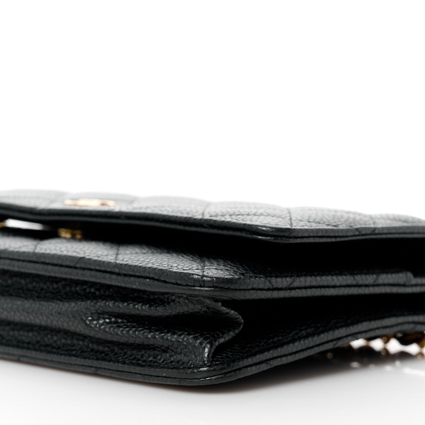 Caviar Quilted Wallet on Chain WOC Black