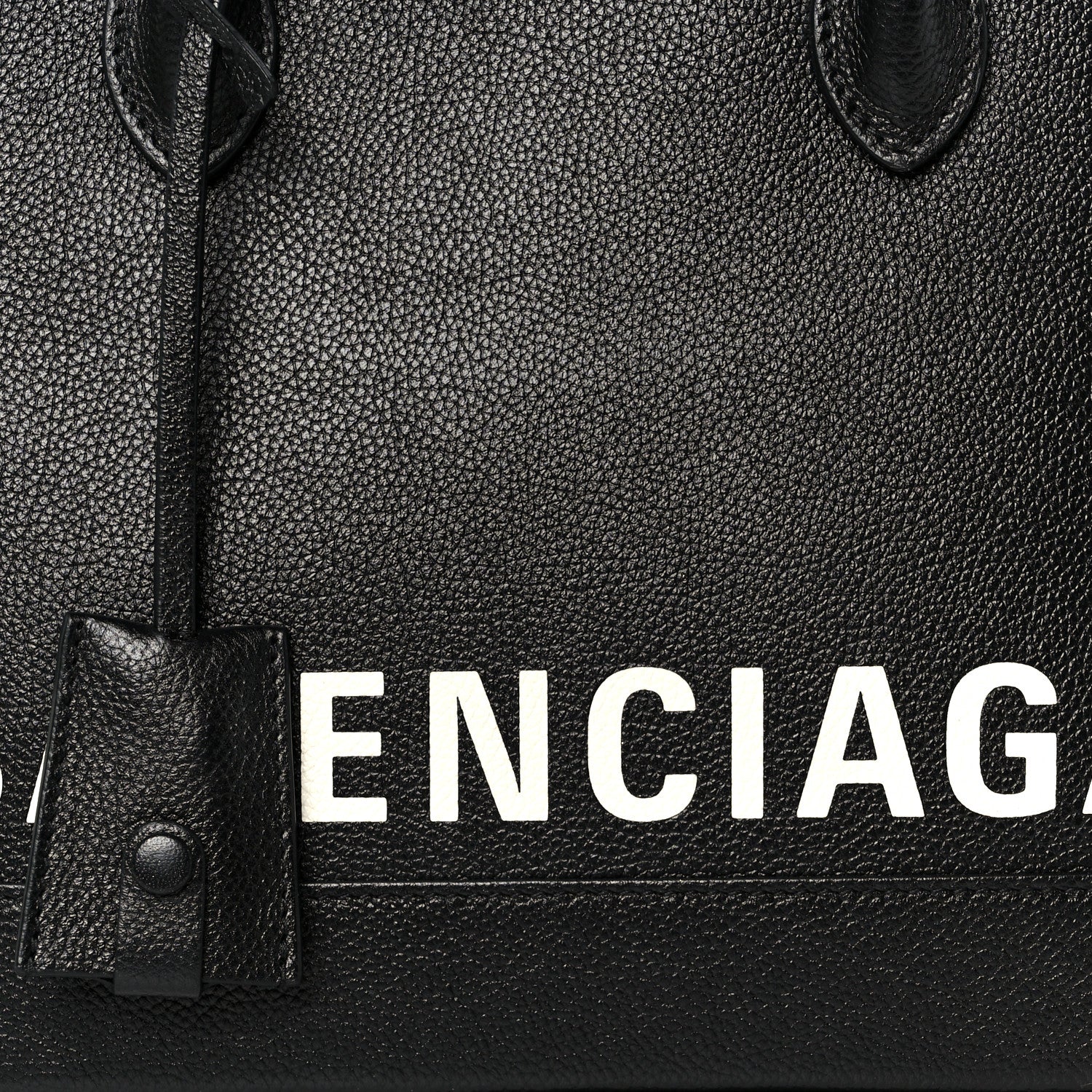 Balenciaga Grained Calfskin Logo S Ville Top Handle Bag Black White 8 of 12