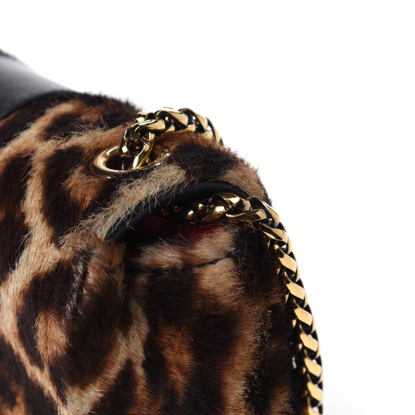 Calf Hair Leopard Print Sweet Charity Crossbody Bag