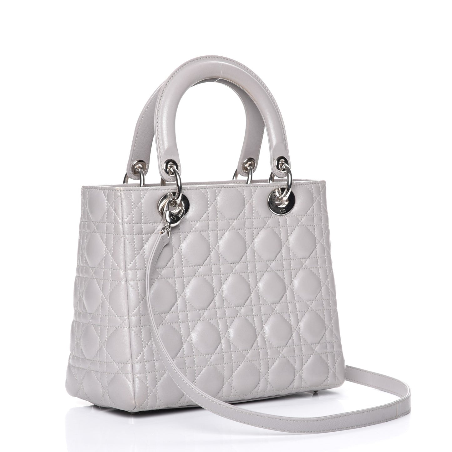 Lambskin Cannage Medium Lady Dior Grey