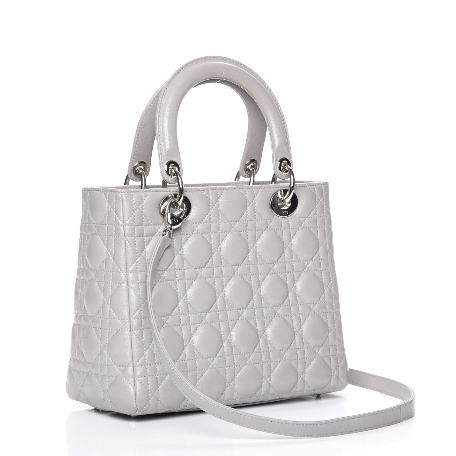 Christian Dior Lambskin Cannage Medium Lady Dior Grey 4 of 8