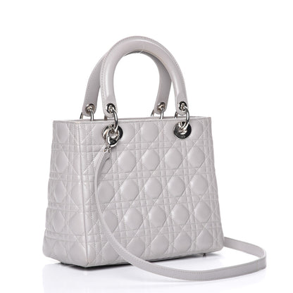 Christian Dior Lambskin Cannage Medium Lady Dior Grey 4 of 8
