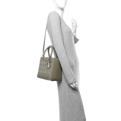 Christian Dior Patent Cannage Medium Lady Dior Grey 2 of 13