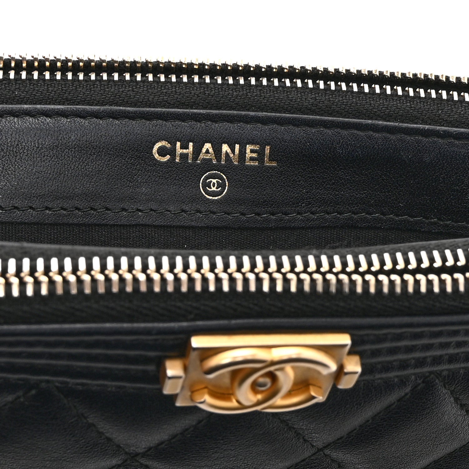 Chanel Calfskin Quilted Small Boy Clutch With Chain Black 6 of 12