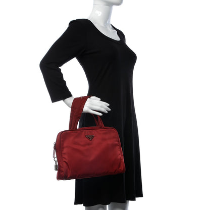 Prada Tessuto Nylon Dopp Cosmetic Bag Rosso 2 of 14