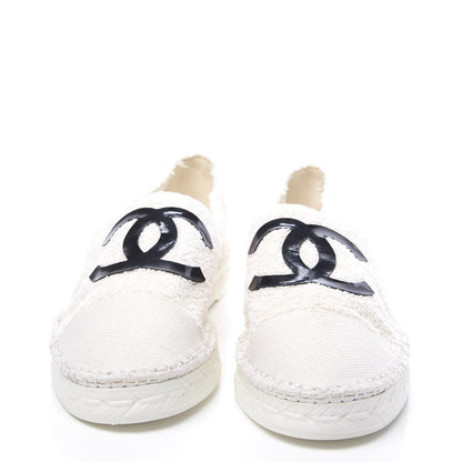 Chanel Terry Cloth CC Espadrilles 36 White Black 3 of 10