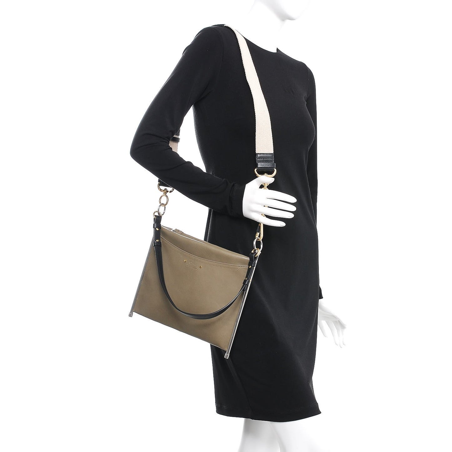 Smooth Calfskin Medium Roy Clutch Merino Grey