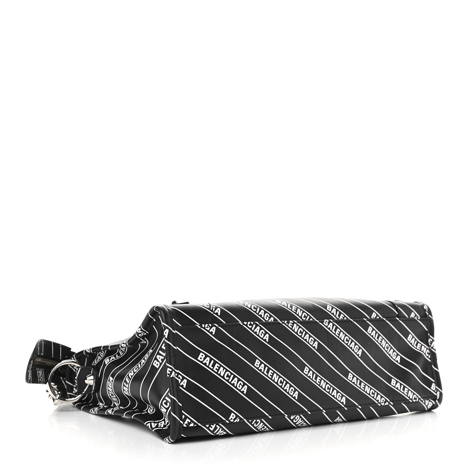 Balenciaga Veau Allover Logo Classic Silver Hardware S City Black White 4 of 10