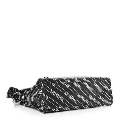Balenciaga Veau Allover Logo Classic Silver Hardware S City Black White 4 of 10