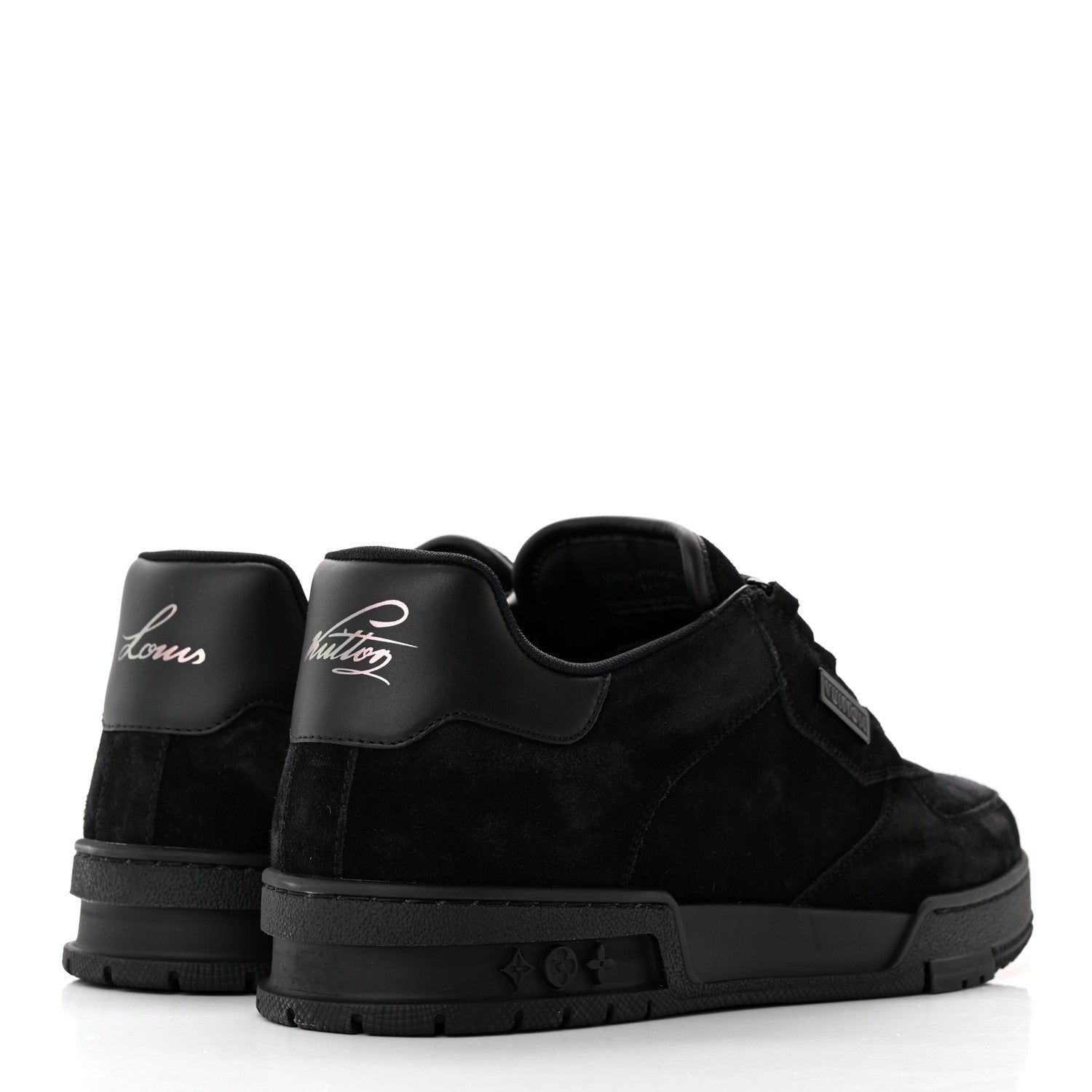 Louis Vuitton Suede Mens LV Trainer Sneakers 7.5 Black 4 of 8