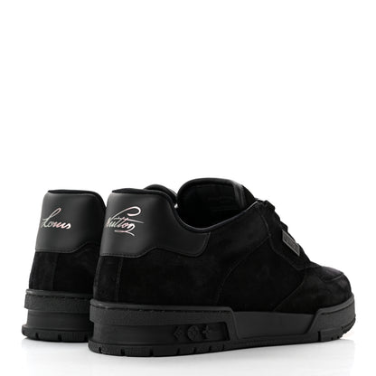 Louis Vuitton Suede Mens LV Trainer Sneakers 7.5 Black 4 of 8