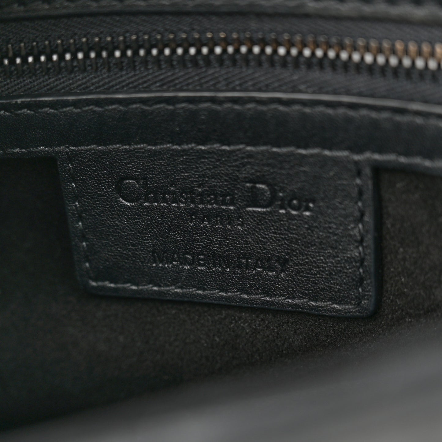 Calfskin Embossed Oblique Saddle Bag Black