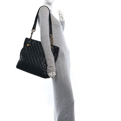 Chanel Lambskin Quilted Shopping Tote Black 2 of 11