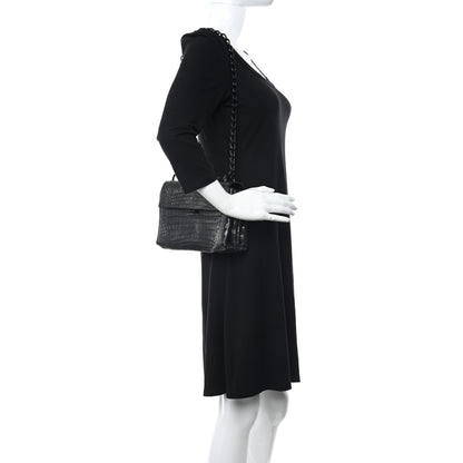Nancy Gonzalez Crocodile Chain Flap Shoulder Bag Black 2 of 10