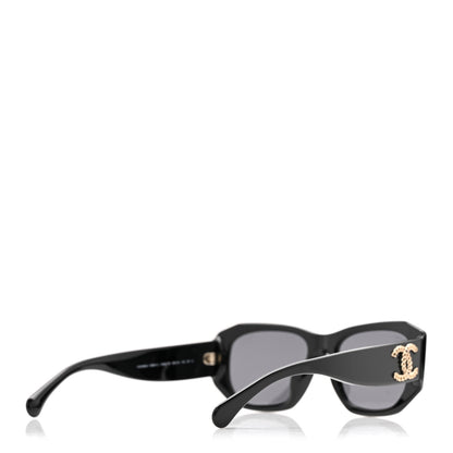 Chanel Acetate Rectangle Sunglasses 5554-A Black 4 of 8