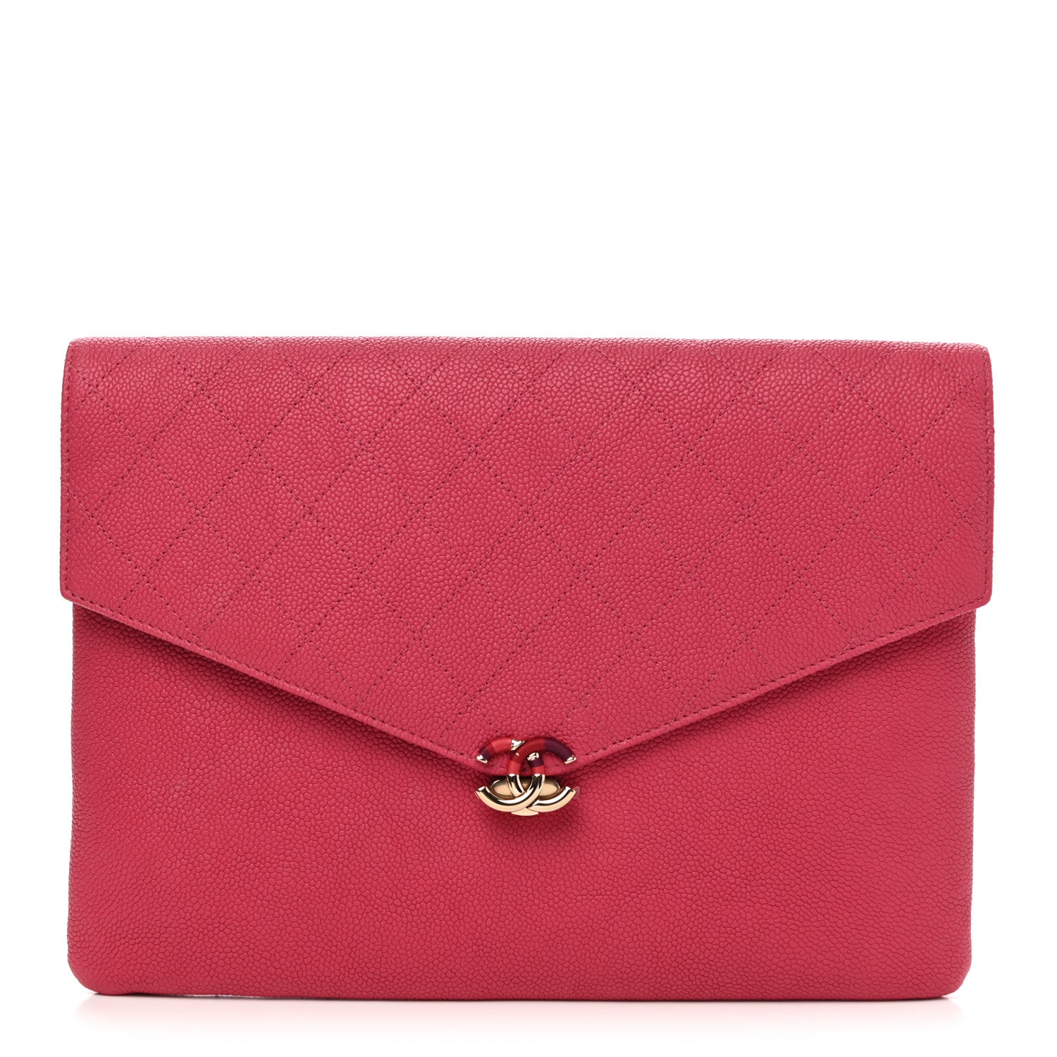 Chanel Grained Calfskin Quilted Cuba Clutch Dark Pink 1 of 7