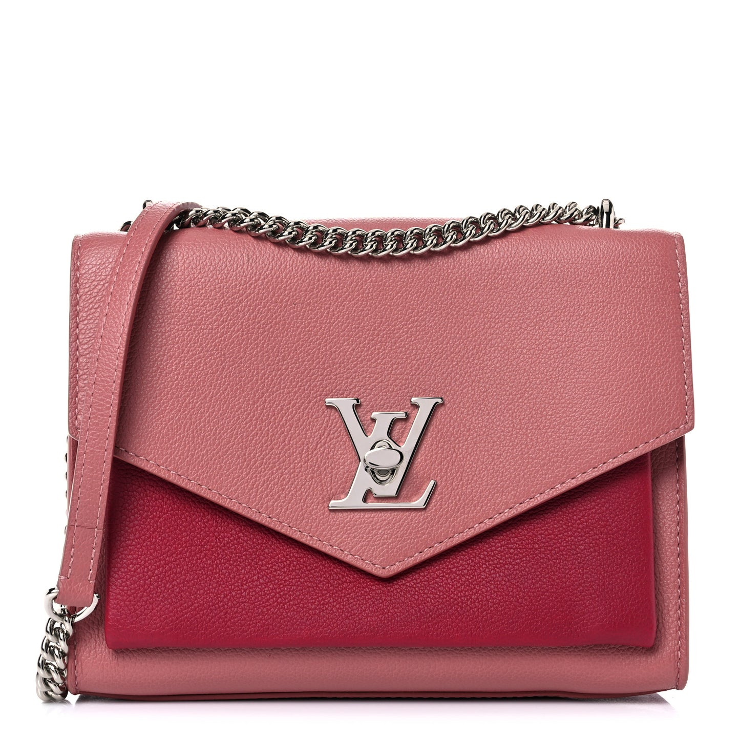 Soft Calfskin Mylockme Chain Bag BB Rose Boudoir Lie de Vin