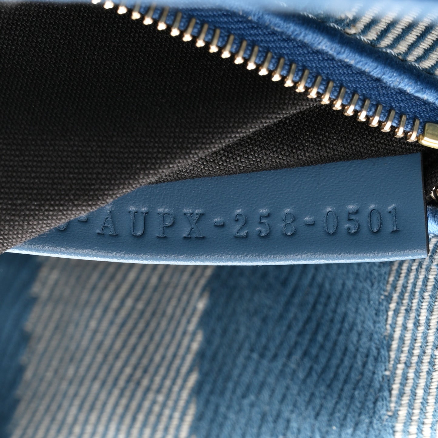 Denim Effect Fabric Jacquard FF Vitello Grace Mamma Baguette Blue